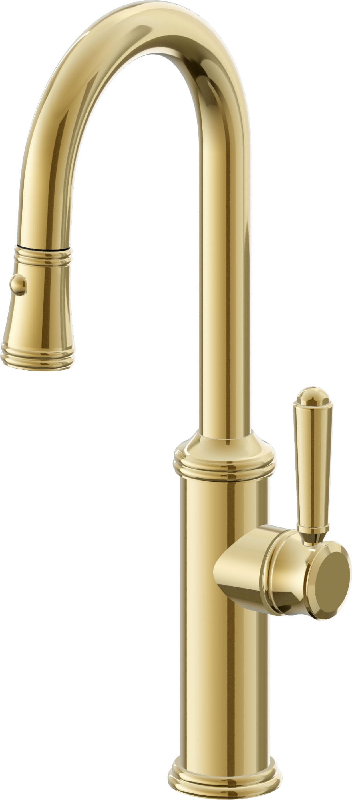 California Faucets Davoli Llave Extraíble Tradicional para Bar/Preparación - Oro Pulido de por Vida