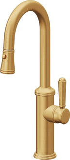 California Faucets Davoli Llave Extraíble Tradicional para Bar/Preparación - Oro Satinado de por Vida