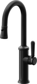 California Faucets Davoli Llave Extraíble Tradicional para Bar/Preparación - Negro Mate