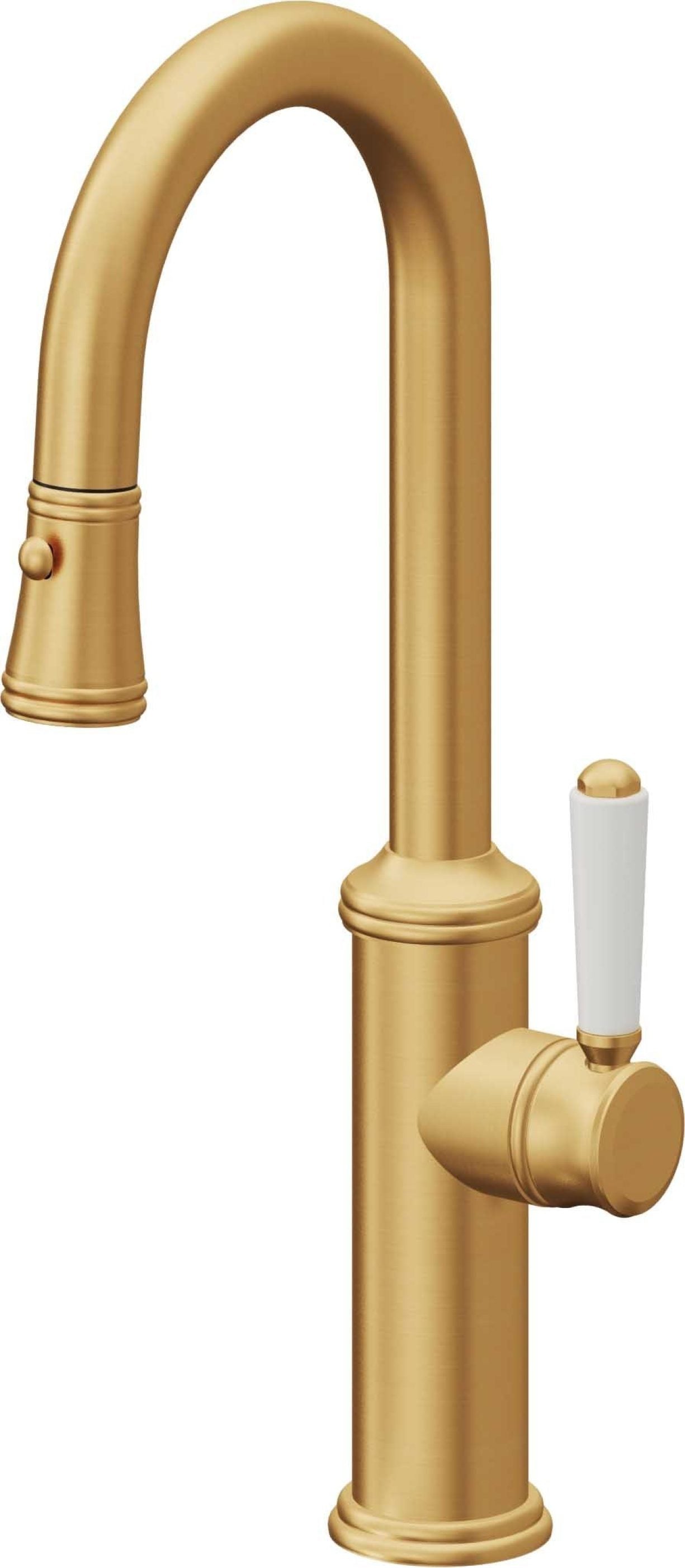 California Faucets Davoli Llave Extraíble Tradicional para Bar/Preparación - Oro Satinado de por Vida