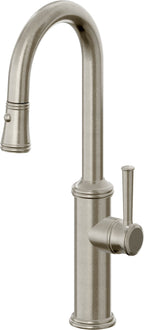 California Faucets Davoli Llave Extraíble Tradicional para Bar/Preparación - Níquel Bruñido