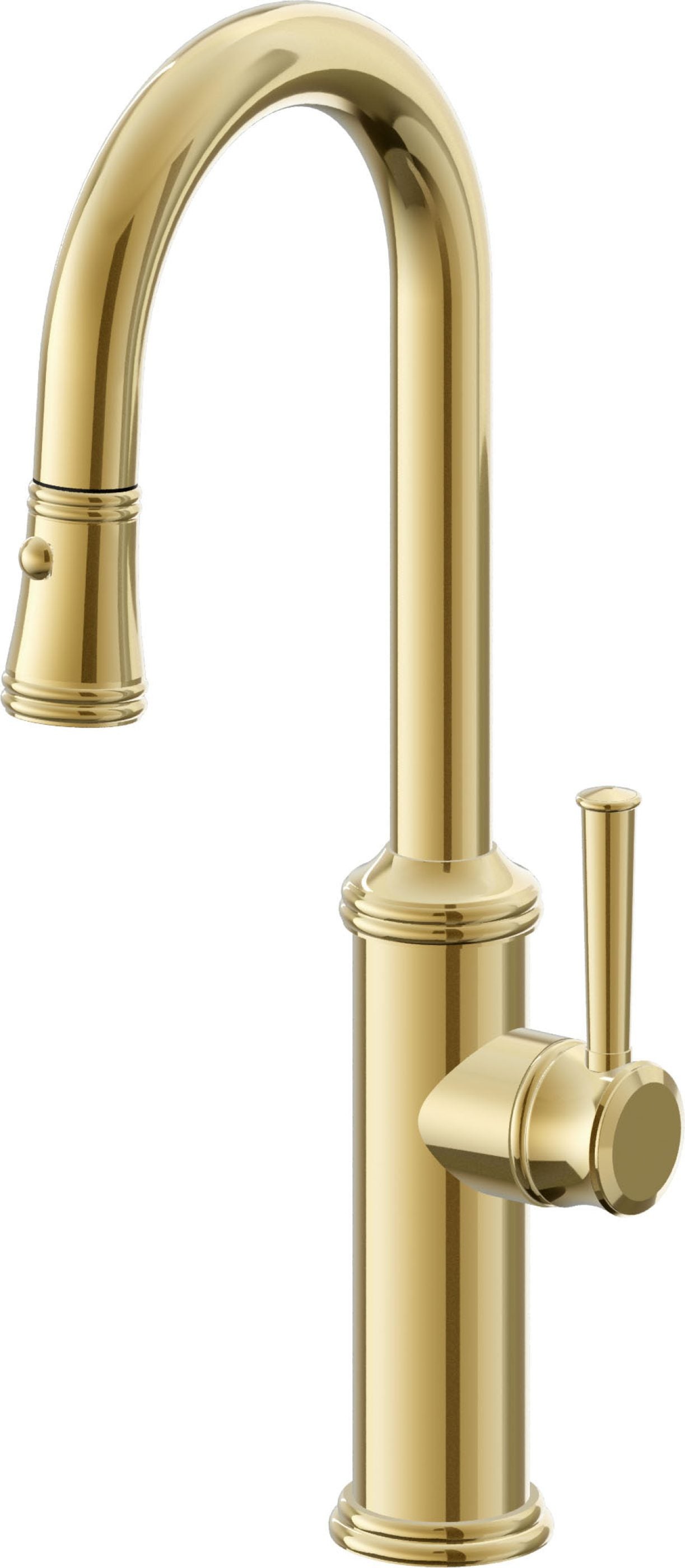 California Faucets Davoli Llave Extraíble Tradicional para Bar/Preparación - Oro Pulido de por Vida