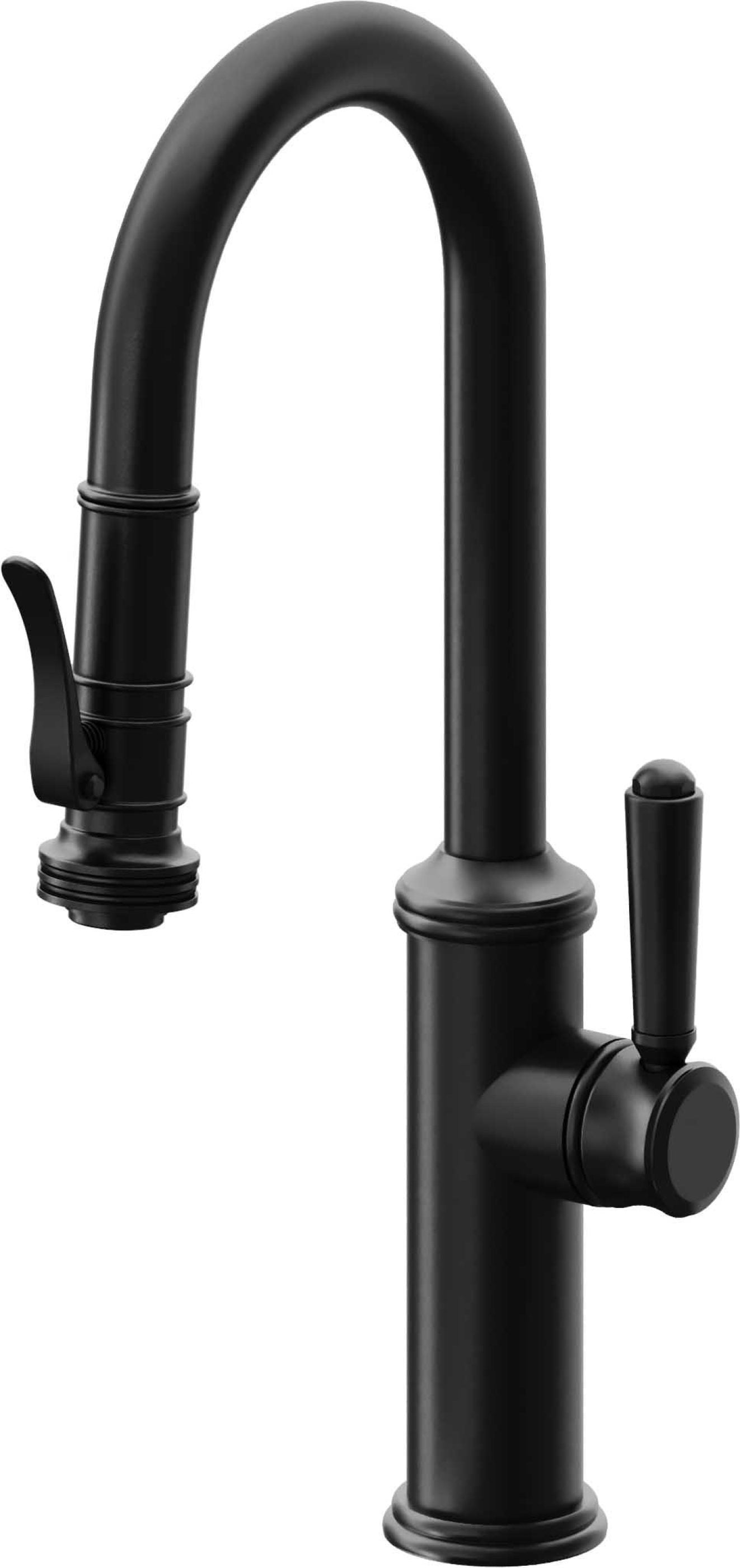 California Faucets Davoli Llave Extraíble Tradicional para Bar/Preparación - Negro Mate