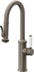 California Faucets Davoli Llave Extraíble Tradicional para Bar/Preparación - Níquel Antiguo Mate