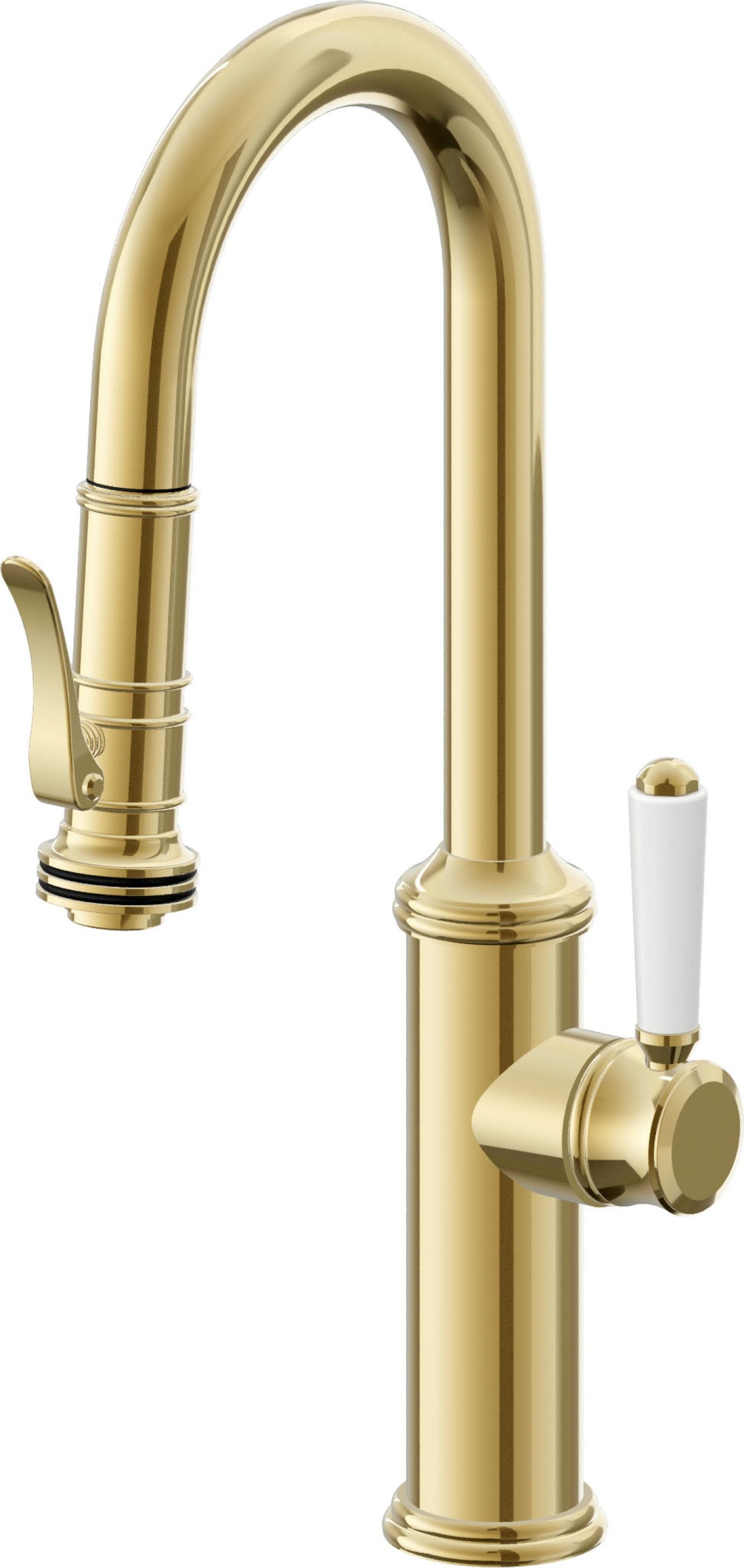 California Faucets Davoli Llave Extraíble Tradicional para Bar/Preparación - Oro Pulido de por Vida