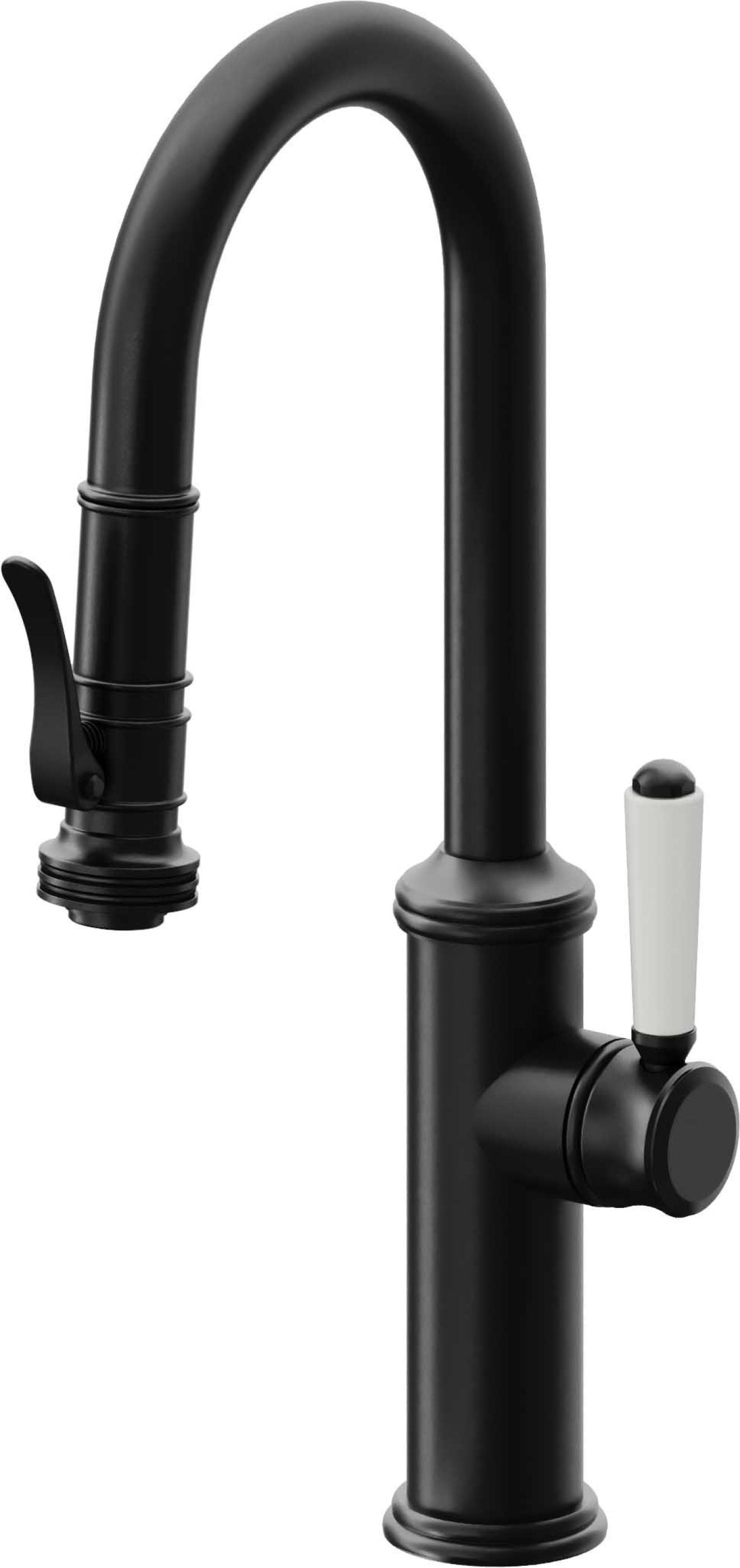 California Faucets Davoli Llave Extraíble Tradicional para Bar/Preparación - Negro Mate
