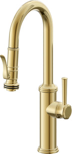 California Faucets Davoli Llave Extraíble Tradicional para Bar/Preparación - Oro Pulido de por Vida