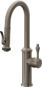 California Faucets Davoli Llave Extraíble Tradicional para Bar/Preparación - Níquel Antiguo Mate