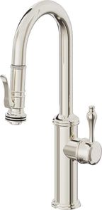California Faucets Davoli Llave Extraíble Tradicional para Bar/Preparación - Níquel Pulido