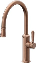 California Faucets Davoli Llave de Cocina Extraíble Tradicional - Surtidor Bajo - Cobre Antiguo Mate