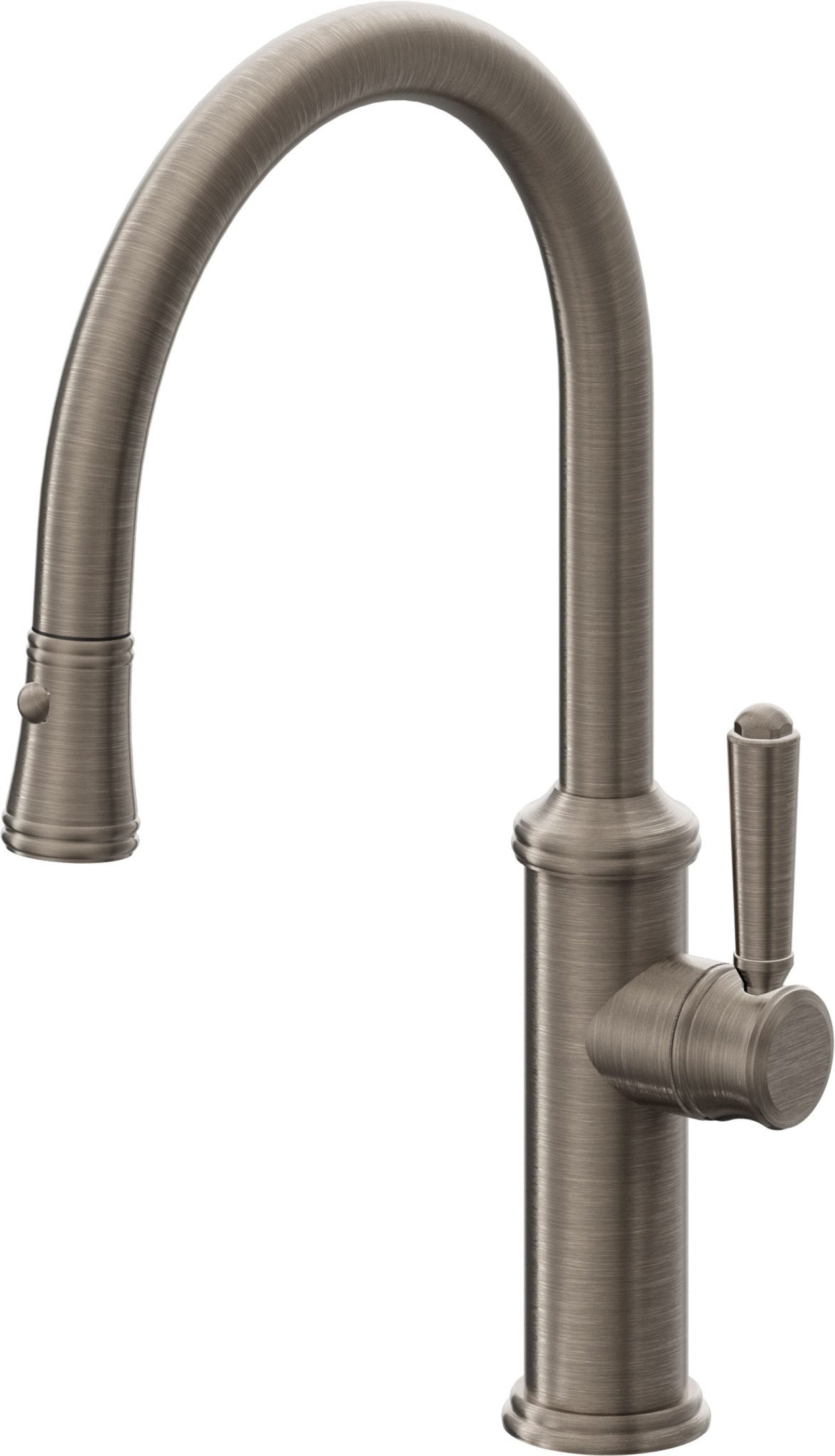California Faucets Davoli Llave de Cocina Extraíble Tradicional - Surtidor Bajo - Níquel Antiguo Mate