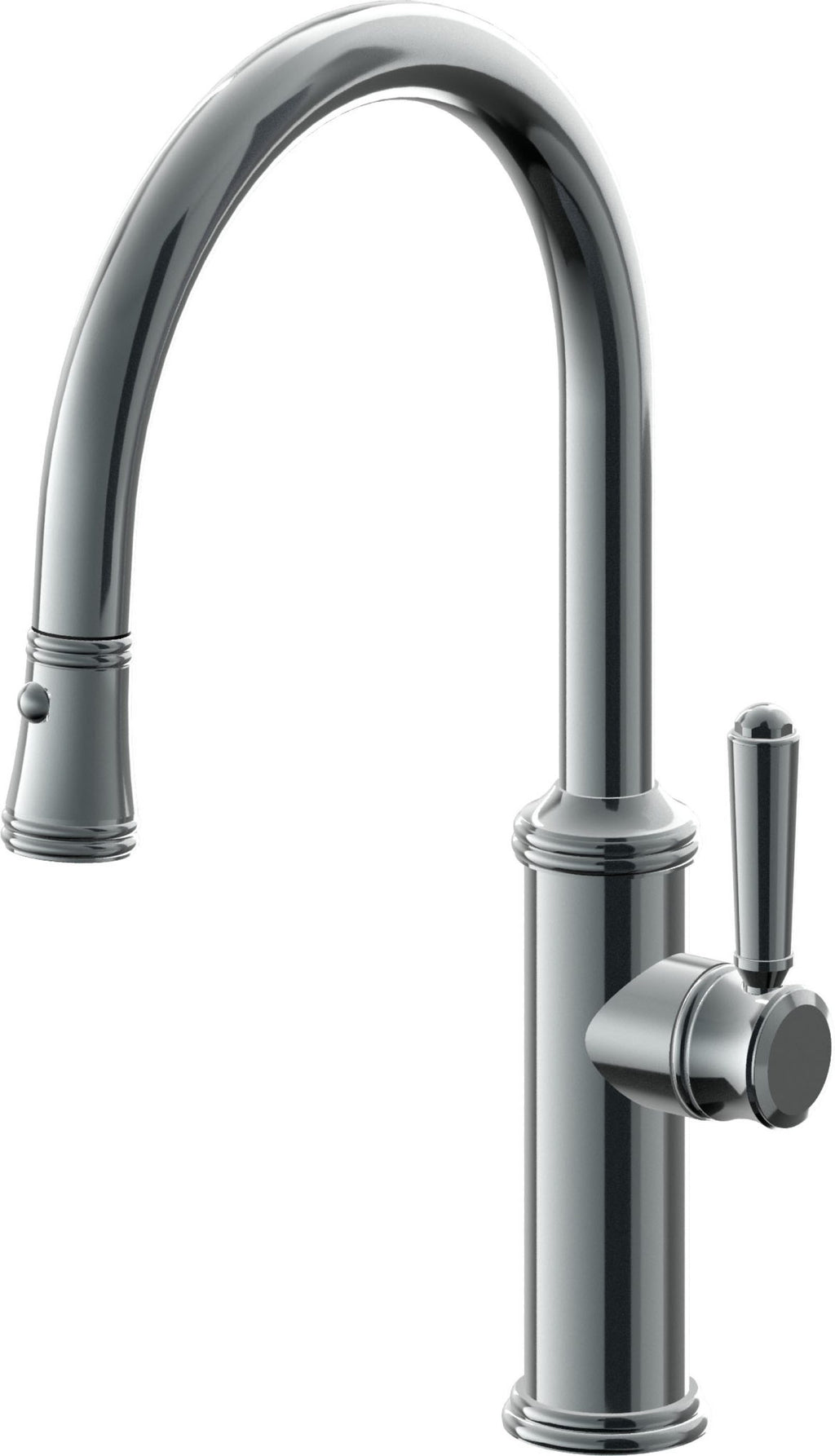California Faucets Davoli Llave de Cocina Extraíble Tradicional - Surtidor Bajo - Níquel Negro