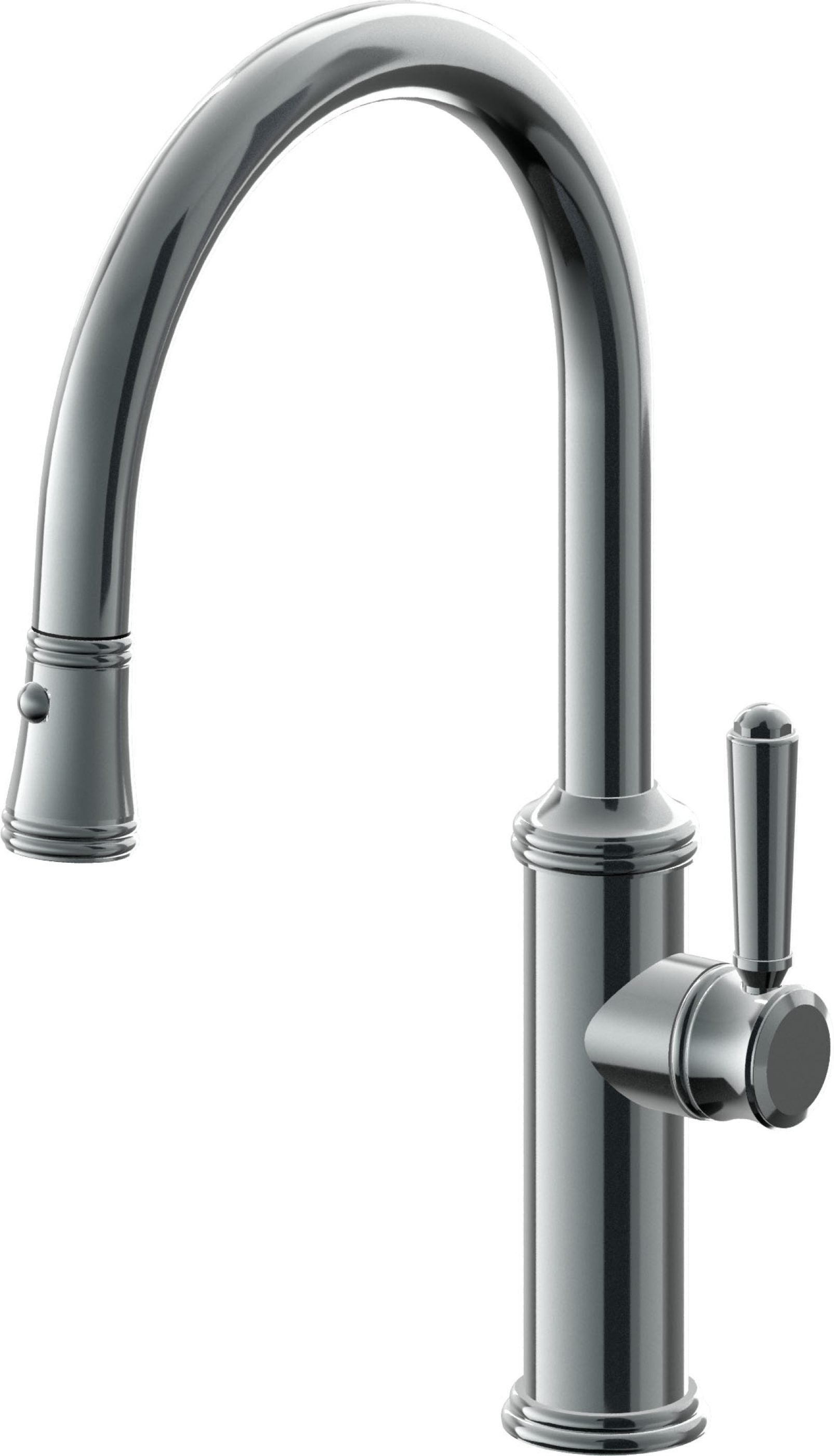 California Faucets Davoli Llave de Cocina Extraíble Tradicional - Surtidor Bajo - Níquel Negro