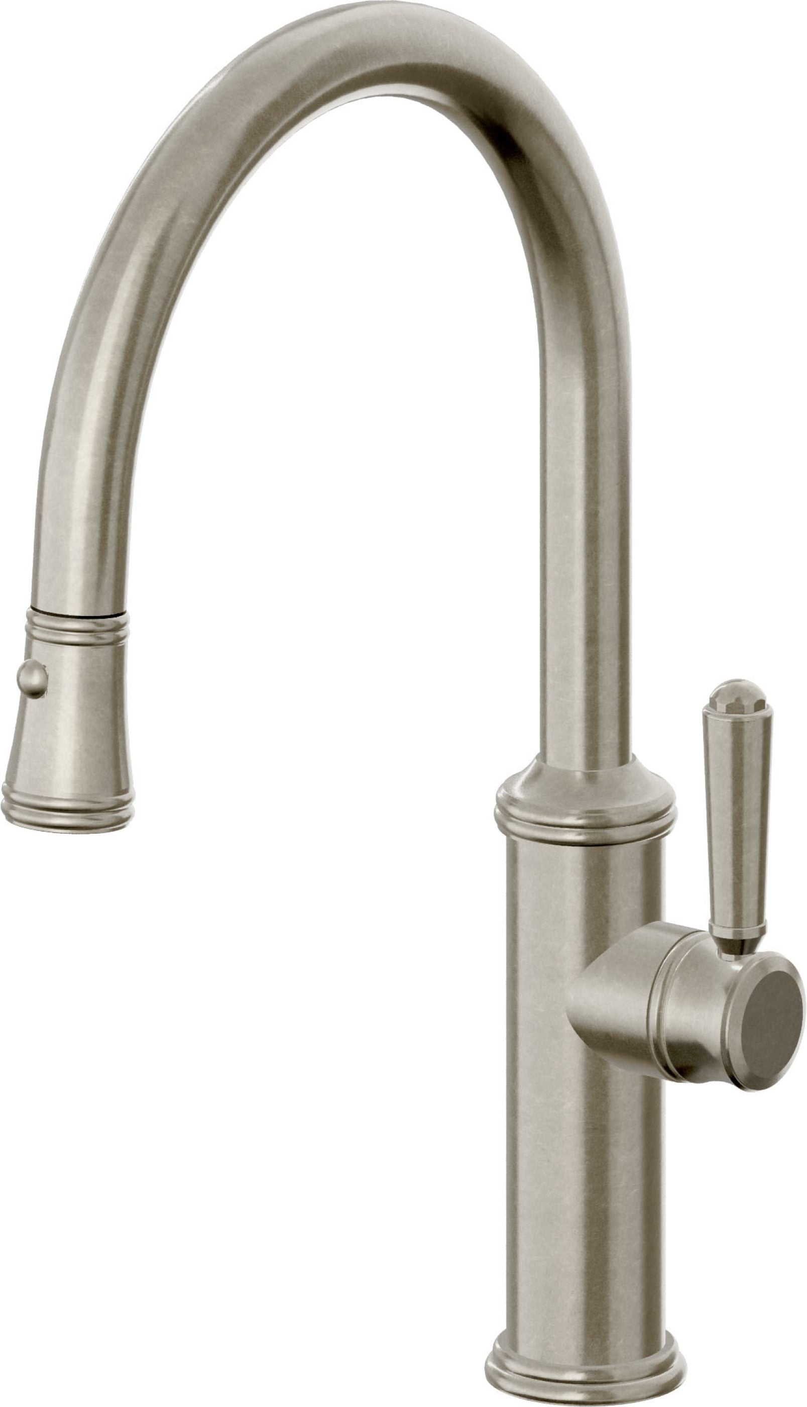 California Faucets Davoli Llave de Cocina Extraíble Tradicional - Surtidor Bajo - Níquel Bruñido