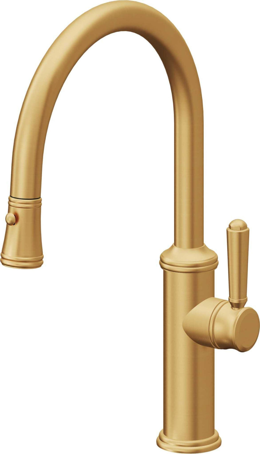 California Faucets Davoli Llave de Cocina Extraíble Tradicional - Surtidor Bajo - Oro Satinado de por Vida