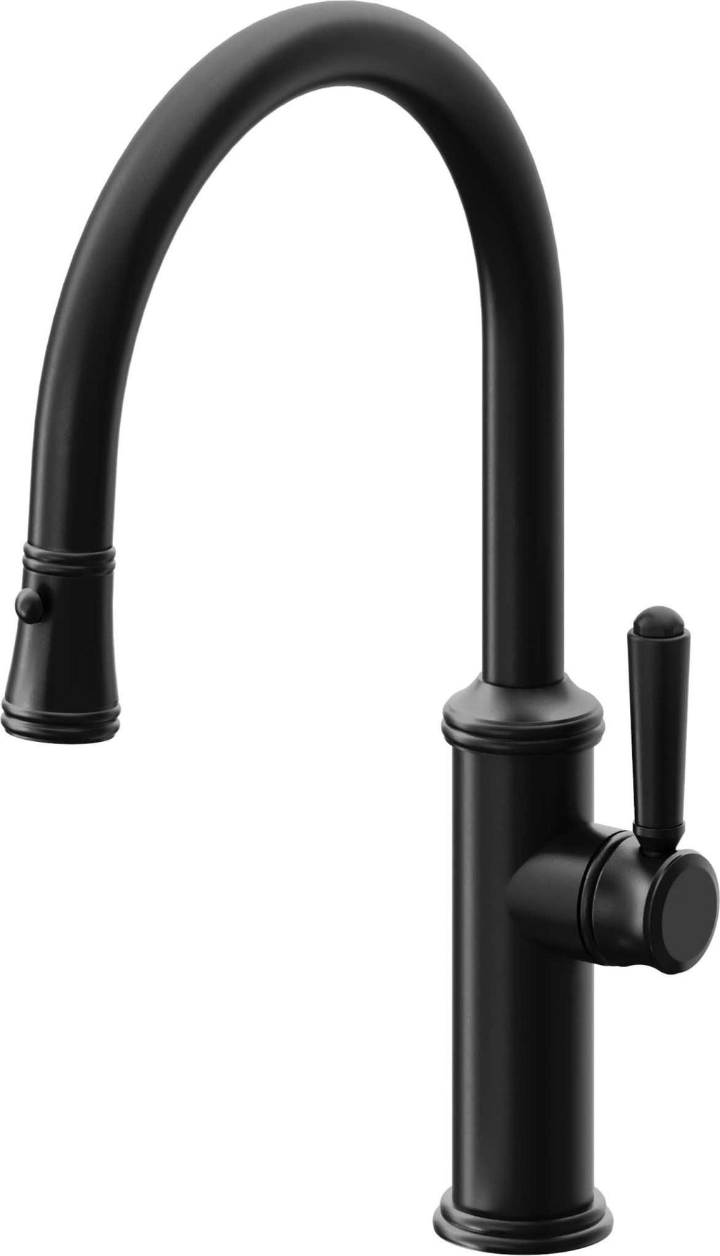 California Faucets Davoli Llave de Cocina Extraíble Tradicional - Surtidor Bajo - Negro Mate