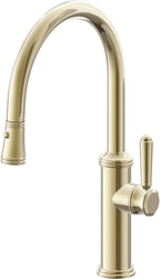 California Faucets Davoli Llave de Cocina Extraíble Tradicional - Surtidor Bajo - Latón Pulido