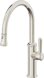 California Faucets Davoli Llave de Cocina Extraíble Tradicional - Surtidor Bajo - Níquel Pulido