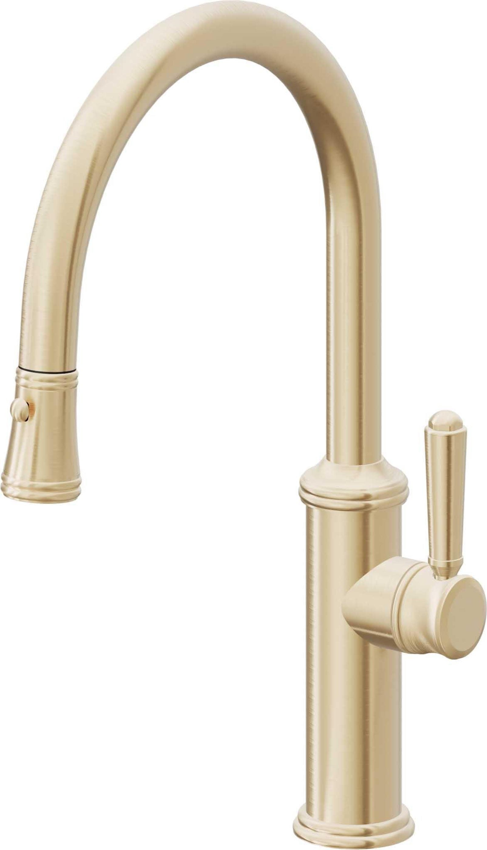 California Faucets Davoli Llave de Cocina Extraíble Tradicional - Surtidor Bajo - Latón Satinado