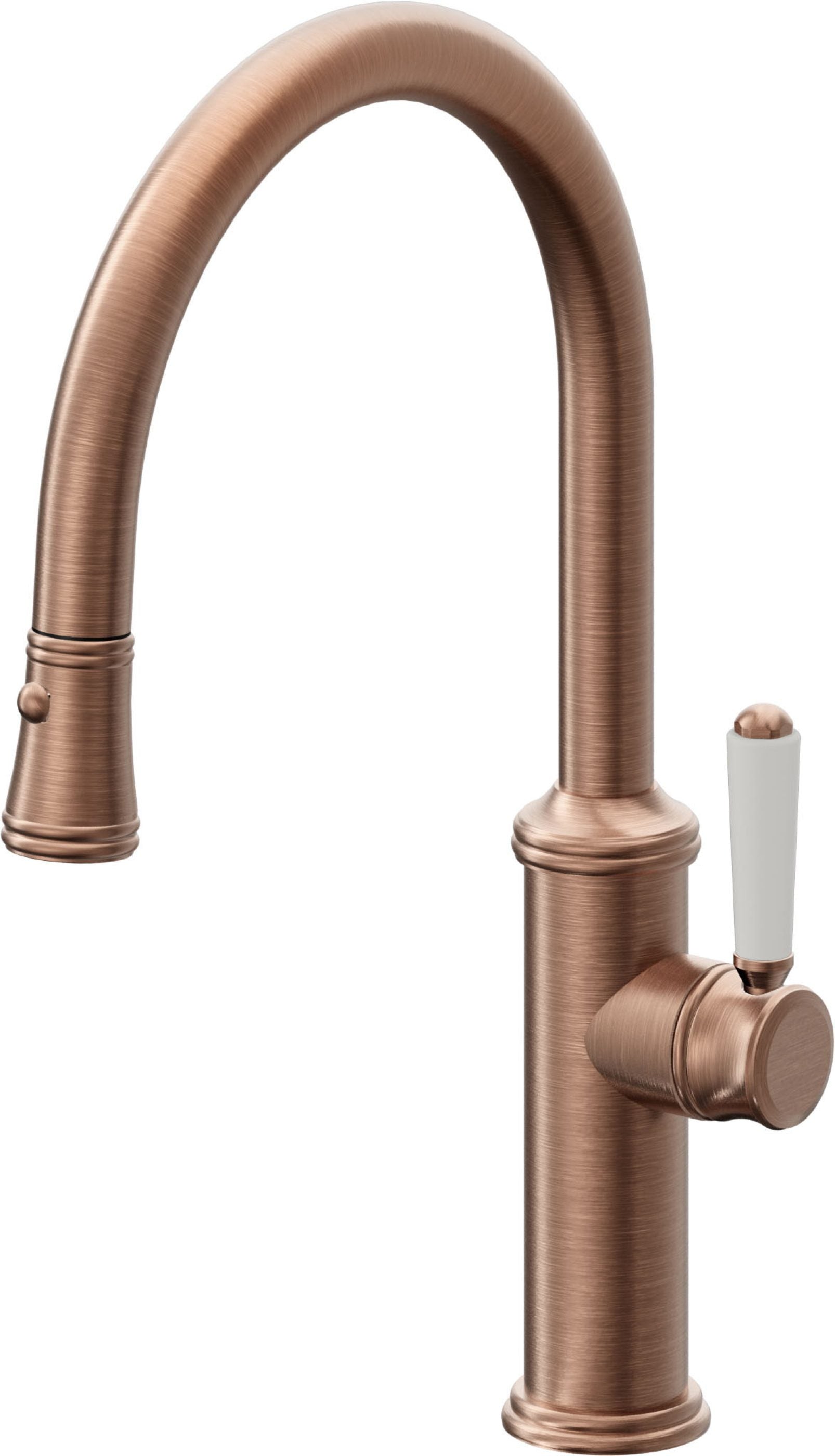California Faucets Davoli Llave de Cocina Extraíble Tradicional - Surtidor Bajo - Cobre Antiguo Mate
