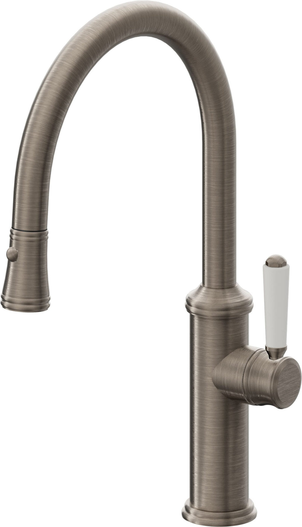 California Faucets Davoli Llave de Cocina Extraíble Tradicional - Surtidor Bajo - Níquel Antiguo Mate