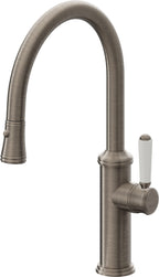 California Faucets Davoli Llave de Cocina Extraíble Tradicional - Surtidor Bajo - Níquel Antiguo Mate