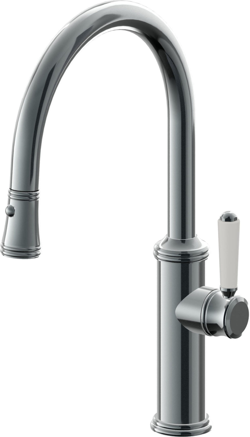 California Faucets Davoli Llave de Cocina Extraíble Tradicional - Surtidor Bajo - Níquel Negro