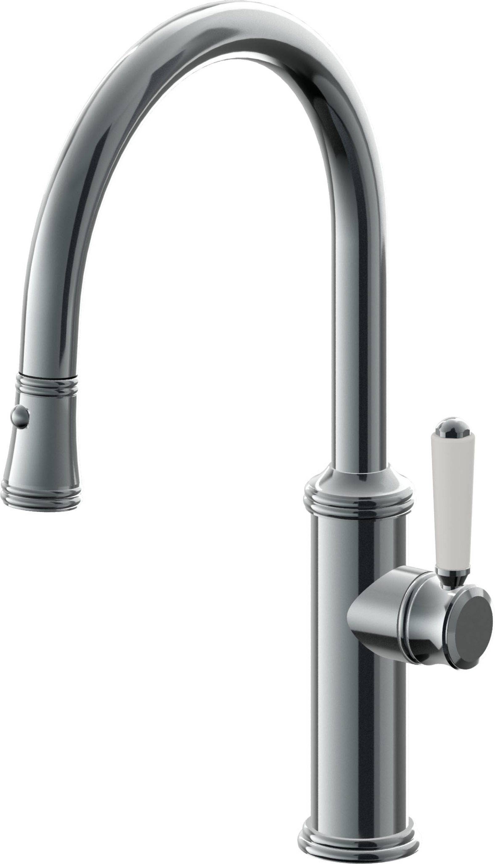 California Faucets Davoli Llave de Cocina Extraíble Tradicional - Surtidor Bajo - Níquel Negro