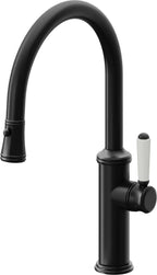 California Faucets Davoli Llave de Cocina Extraíble Tradicional - Surtidor Bajo - Negro Mate