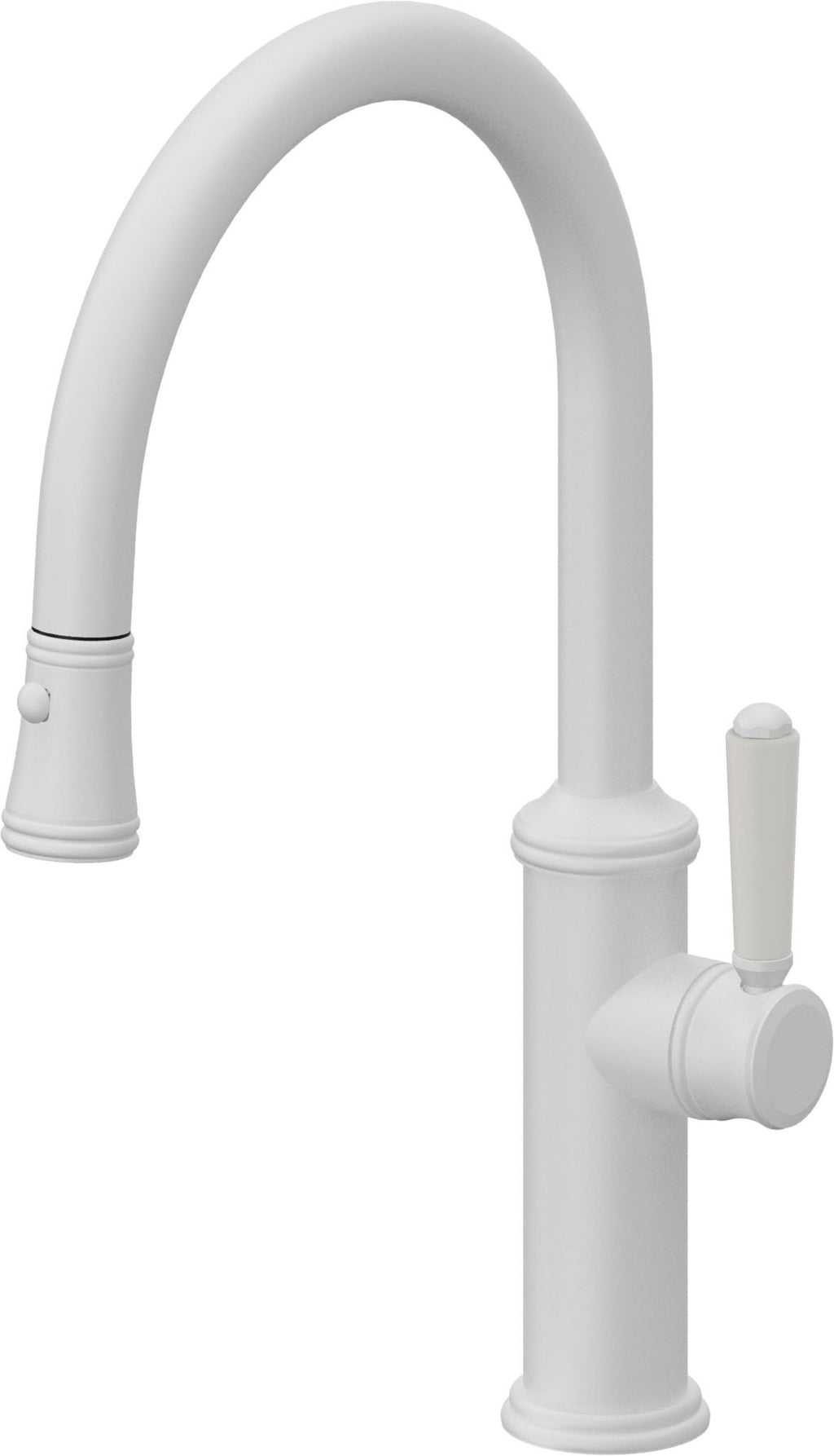California Faucets Davoli Llave de Cocina Extraíble Tradicional - Surtidor Bajo - Blanco Mate
