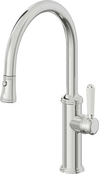 California Faucets Davoli Llave de Cocina Extraíble Tradicional - Surtidor Bajo - Cromo Pulido