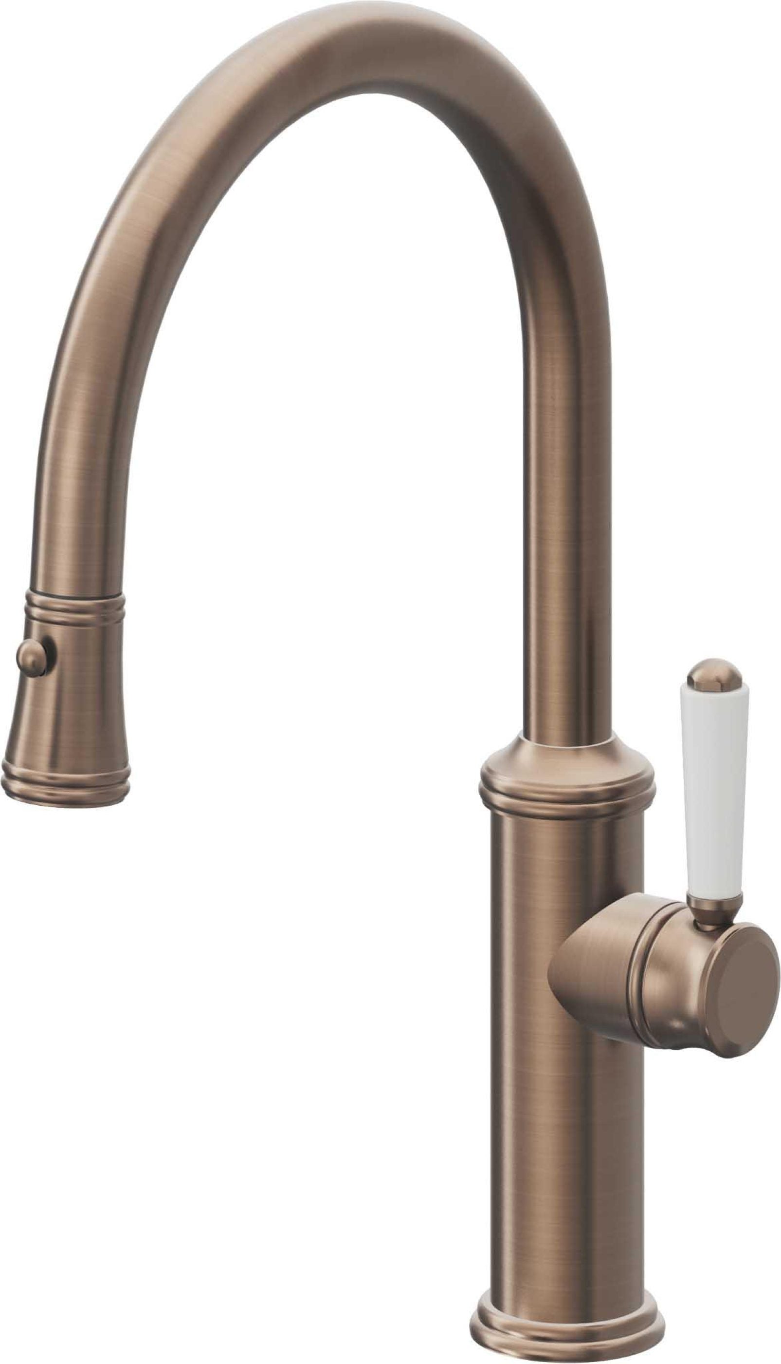 California Faucets Davoli Llave de Cocina Extraíble Tradicional - Surtidor Bajo - Bronce Satinado