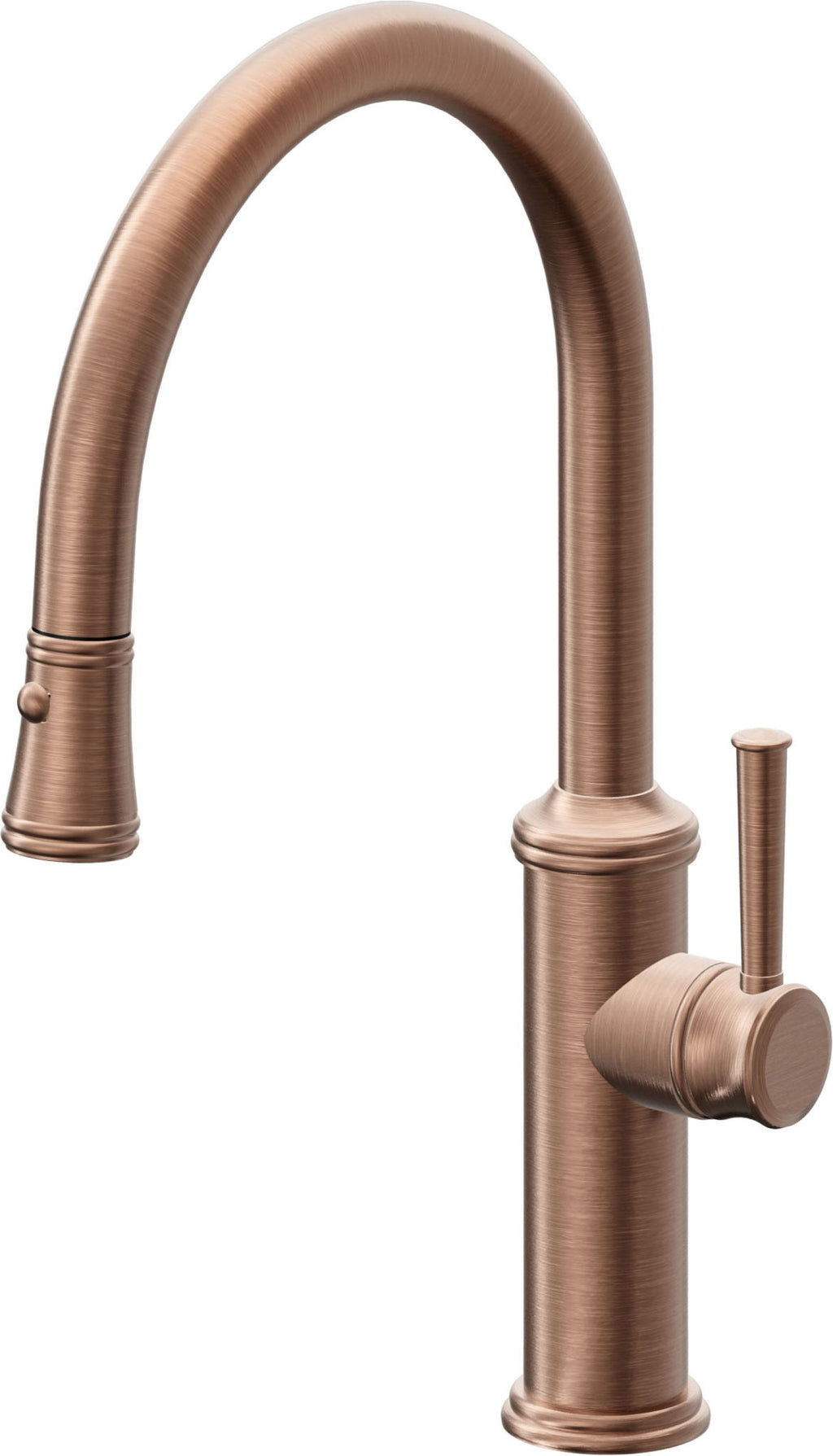 California Faucets Davoli Llave de Cocina Extraíble Tradicional - Surtidor Bajo - Cobre Antiguo Mate