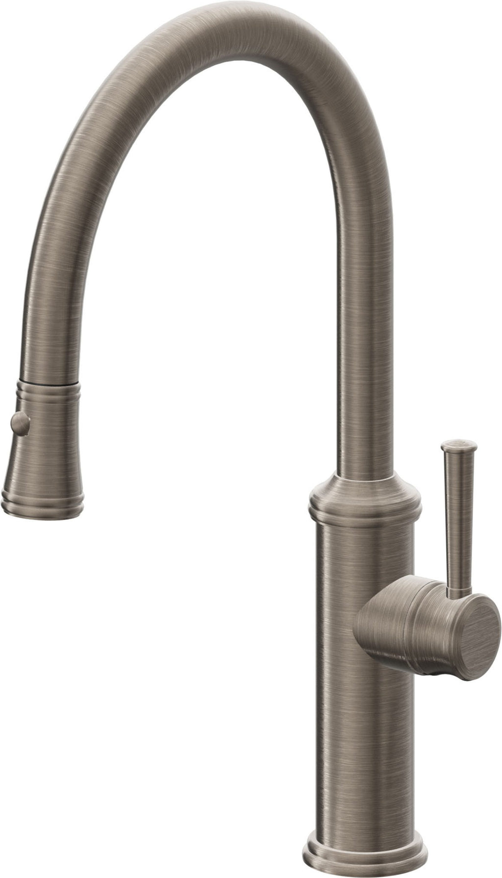 California Faucets Davoli Llave de Cocina Extraíble Tradicional - Surtidor Bajo - Níquel Antiguo Mate
