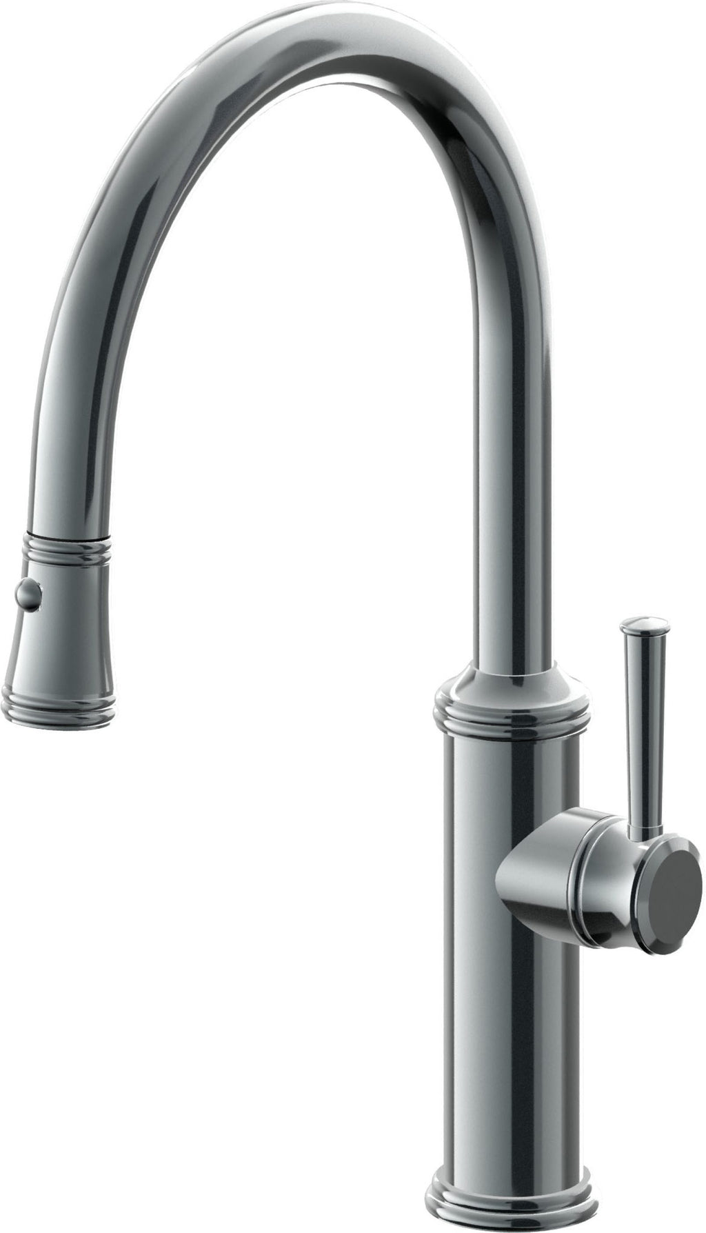 California Faucets Davoli Llave de Cocina Extraíble Tradicional - Surtidor Bajo - Níquel Negro