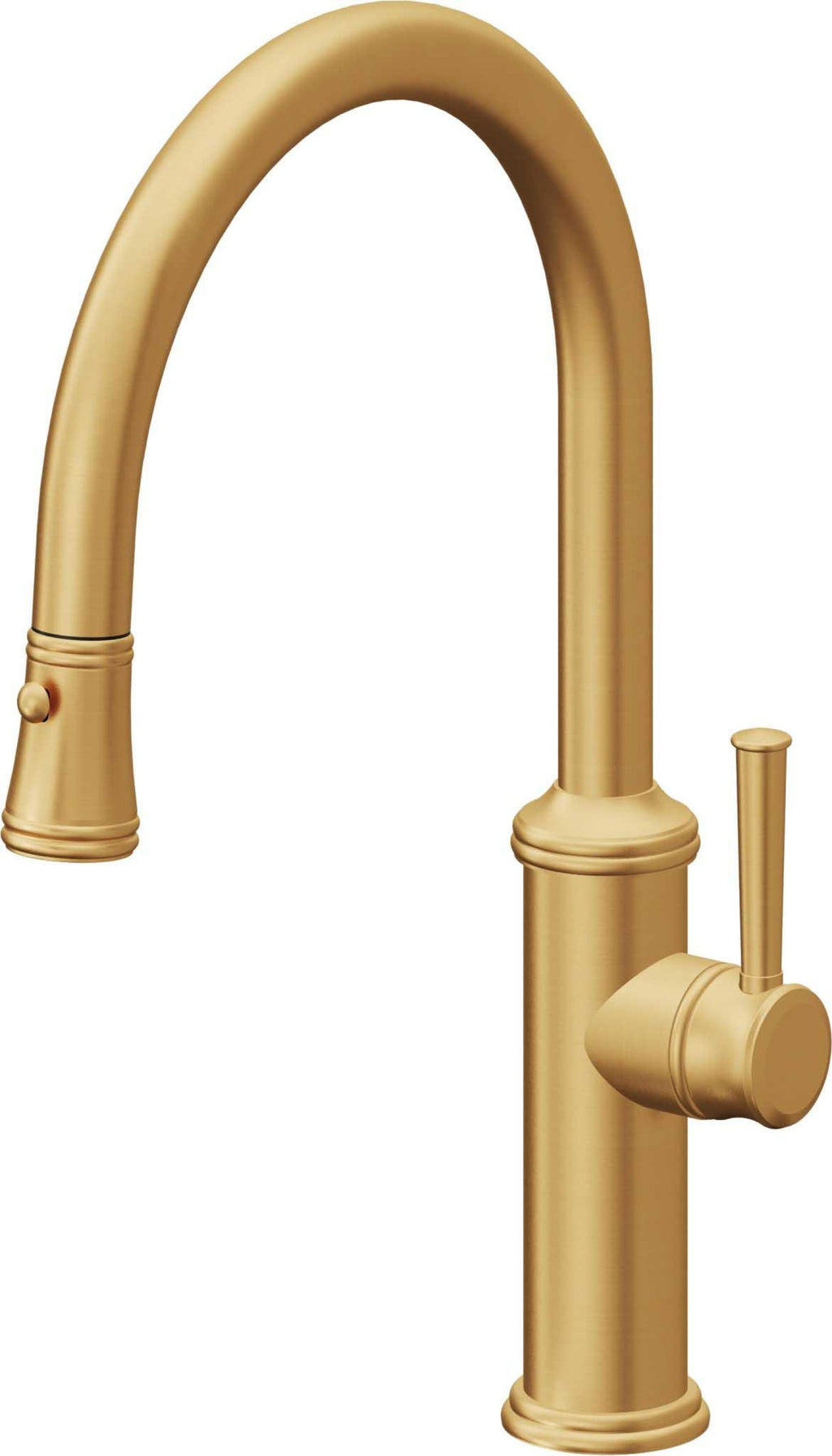 California Faucets Davoli Llave de Cocina Extraíble Tradicional - Surtidor Bajo - Oro Satinado de por Vida