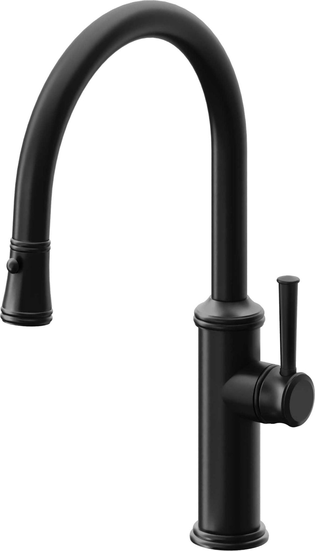California Faucets Davoli Llave de Cocina Extraíble Tradicional - Surtidor Bajo - Negro Mate