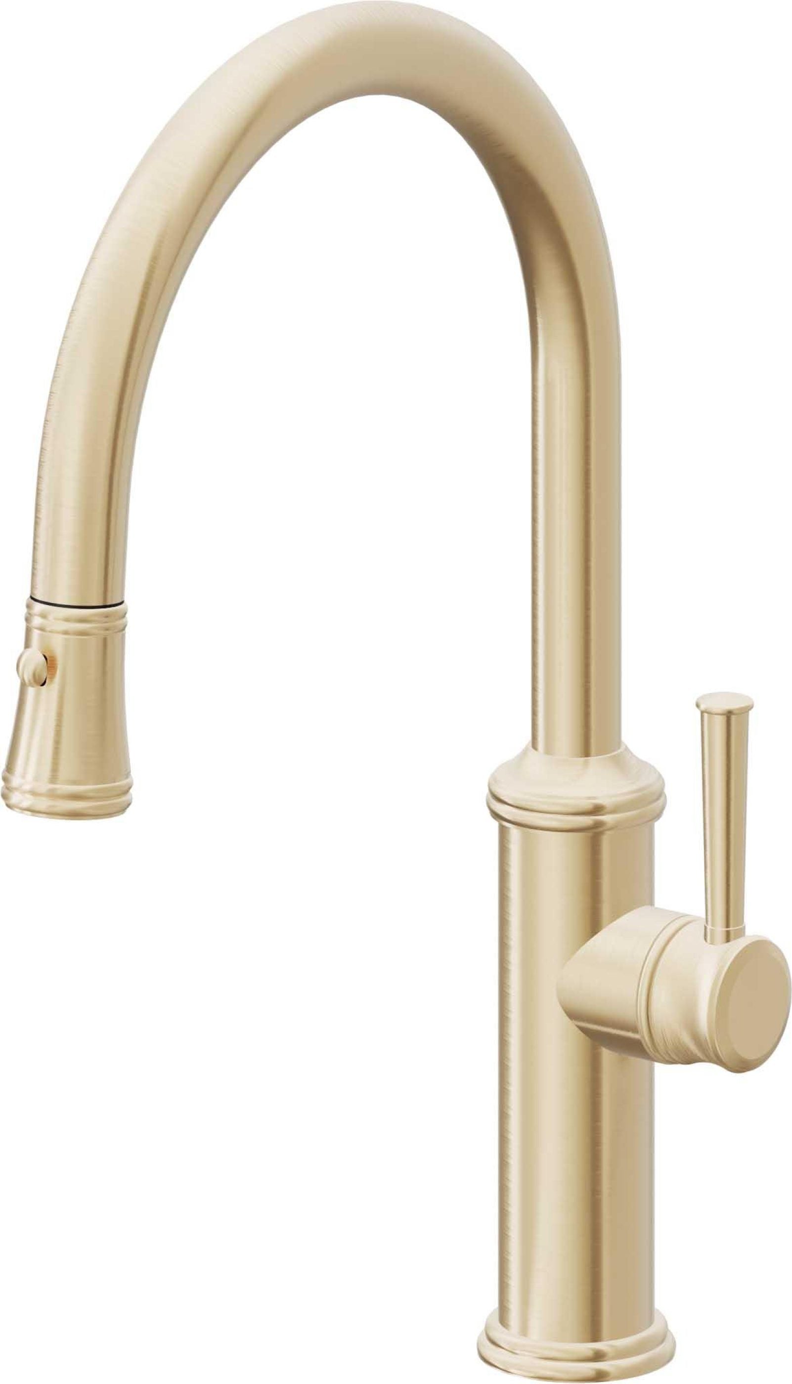California Faucets Davoli Llave de Cocina Extraíble Tradicional - Surtidor Bajo - Latón Satinado