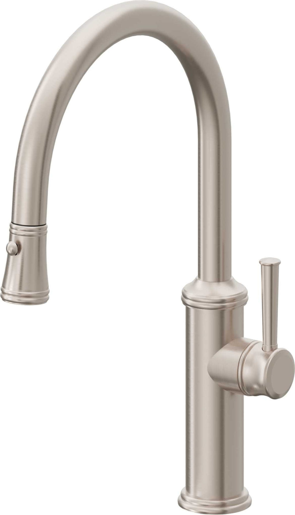 California Faucets Davoli Llave de Cocina Extraíble Tradicional - Surtidor Bajo - Níquel Satinado