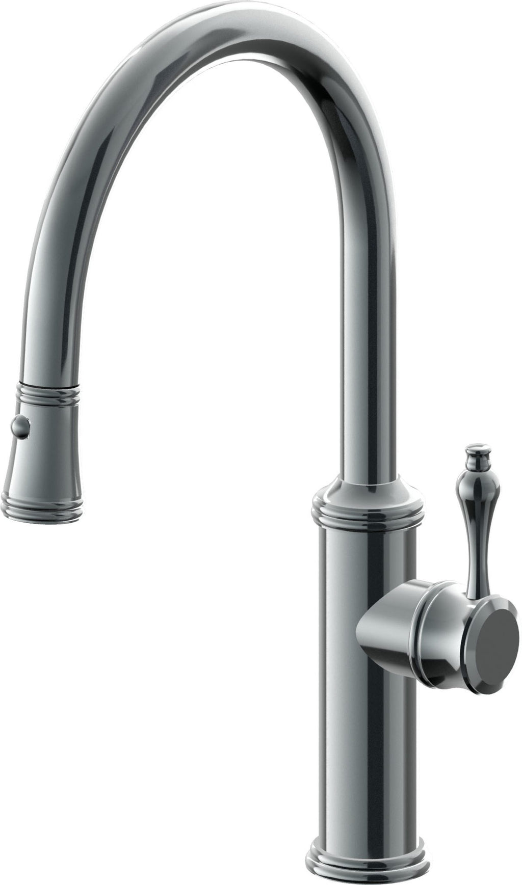 California Faucets Davoli Llave de Cocina Extraíble Tradicional - Surtidor Bajo - Níquel Negro