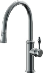 California Faucets Davoli Llave de Cocina Extraíble Tradicional - Surtidor Bajo - Níquel Negro