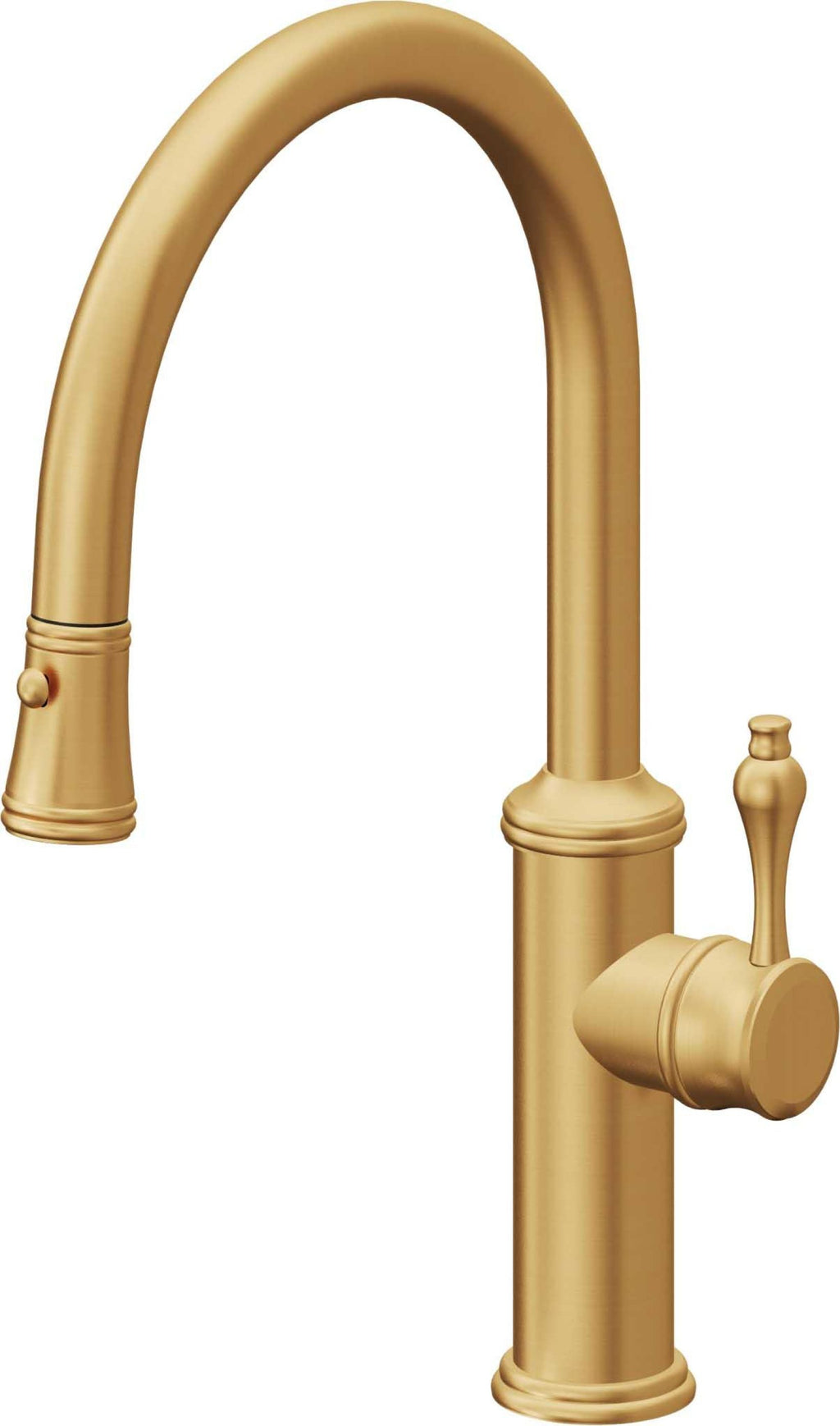 California Faucets Davoli Llave de Cocina Extraíble Tradicional - Surtidor Bajo - Oro Satinado de por Vida