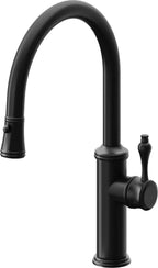 California Faucets Davoli Llave de Cocina Extraíble Tradicional - Surtidor Bajo - Negro Mate