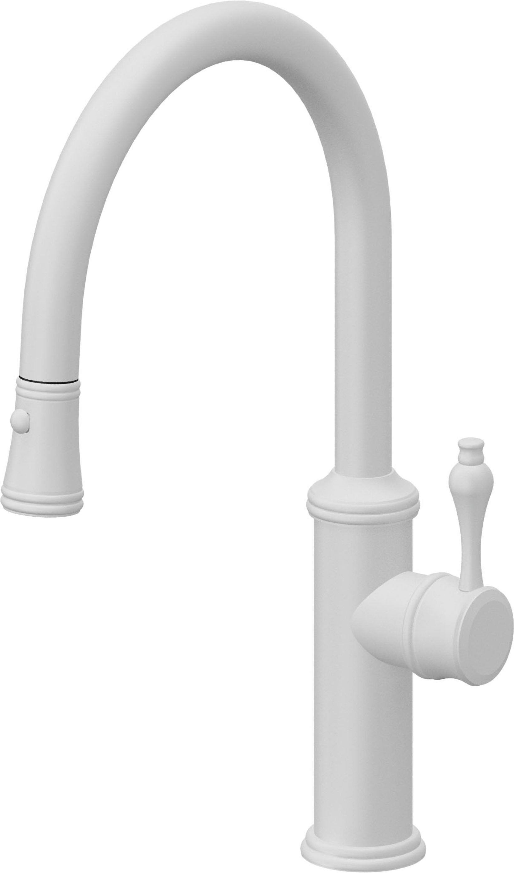 California Faucets Davoli Llave de Cocina Extraíble Tradicional - Surtidor Bajo - Blanco Mate