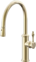 California Faucets Davoli Llave de Cocina Extraíble Tradicional - Surtidor Bajo - Latón Pulido
