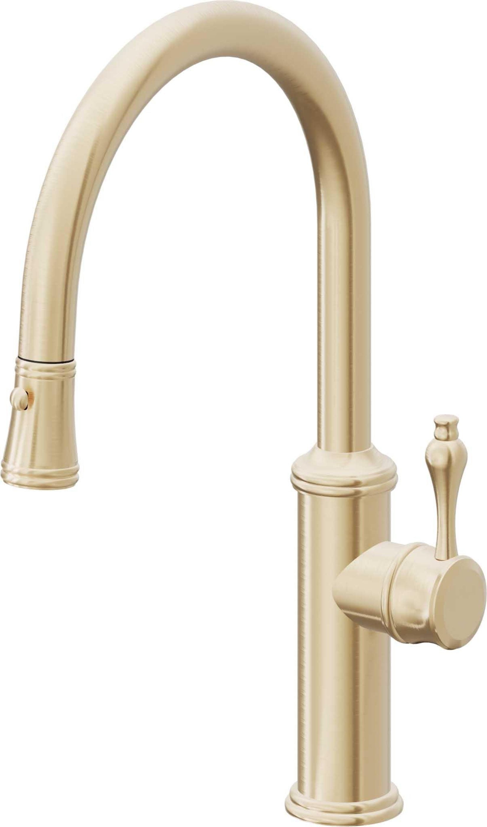 California Faucets Davoli Llave de Cocina Extraíble Tradicional - Surtidor Bajo - Latón Satinado