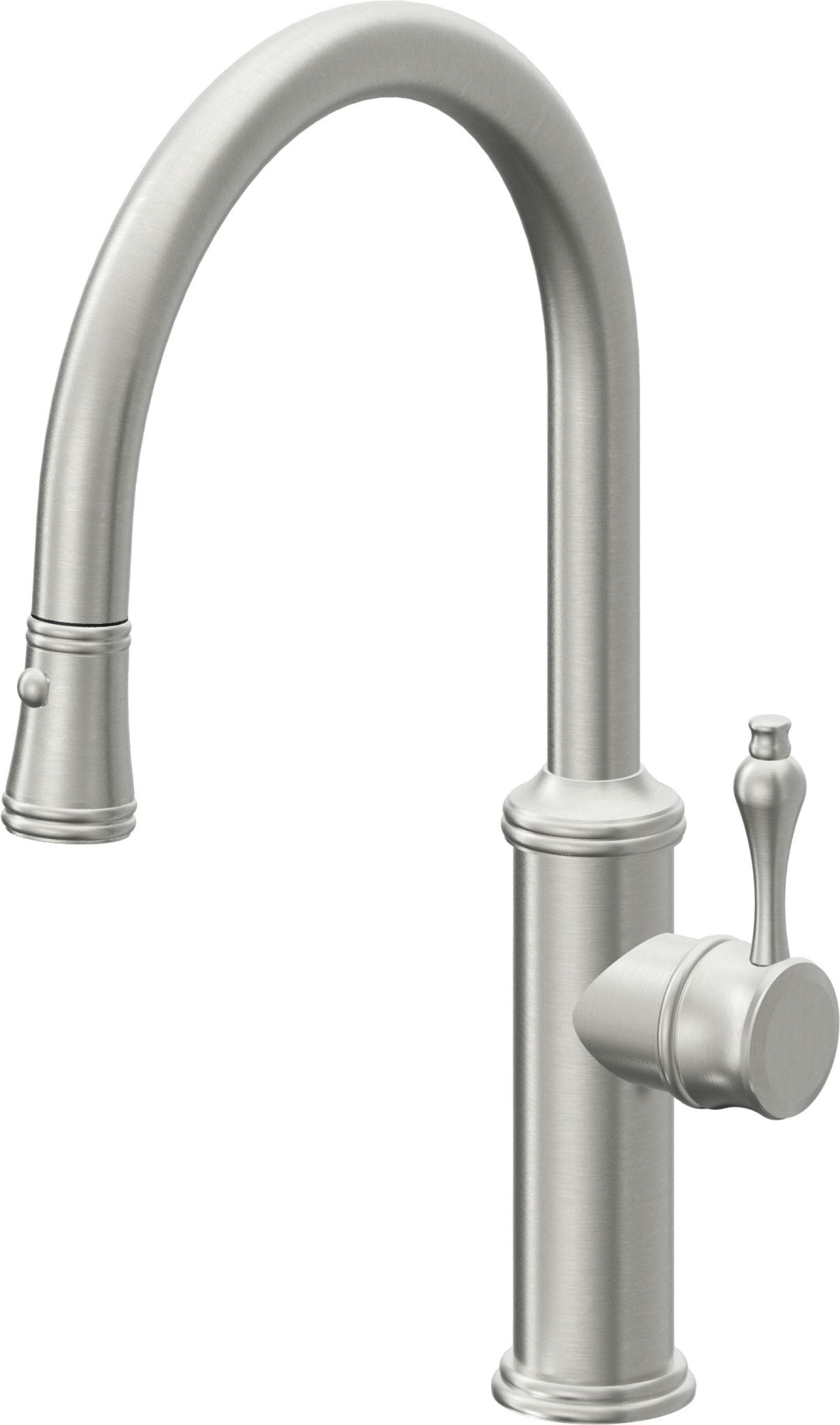 California Faucets Davoli Llave de Cocina Extraíble Tradicional - Surtidor Bajo - Cromo Satinado