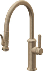 California Faucets Davoli Llave de Cocina Extraíble Tradicional - Surtidor Bajo - Latón Antiguo Mate