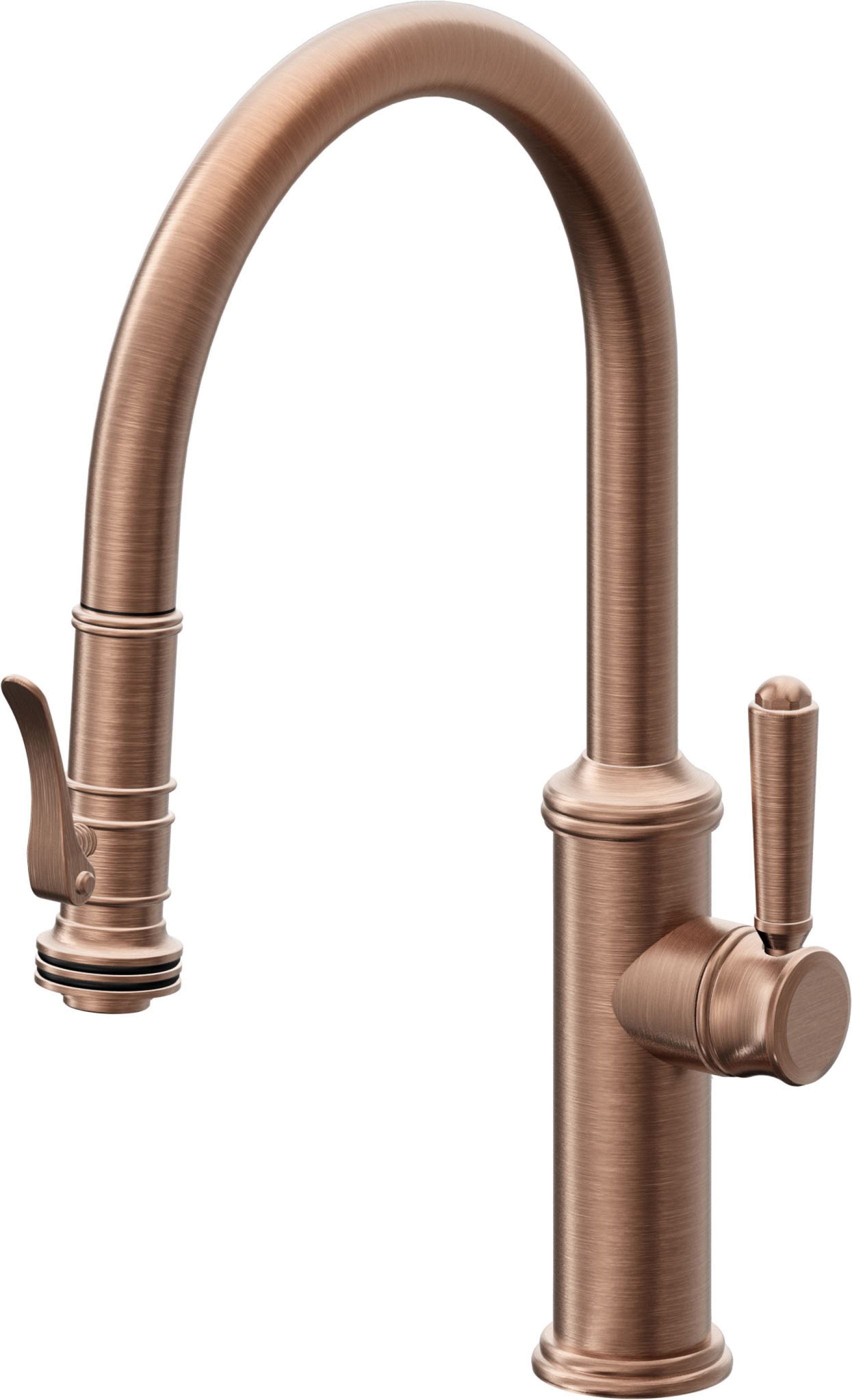 California Faucets Davoli Llave de Cocina Extraíble Tradicional - Surtidor Bajo - Cobre Antiguo Mate