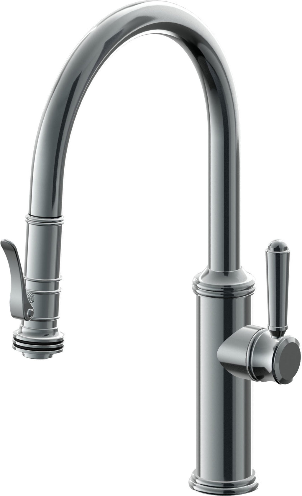 California Faucets Davoli Llave de Cocina Extraíble Tradicional - Surtidor Bajo - Níquel Negro